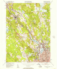 Pawtucket, Rhode Island 1949 (1957) USGS Old Topo Map Reprint 7x7 MA Quad 353332