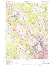 Pawtucket, Rhode Island 1949 (1977) USGS Old Topo Map Reprint 7x7 MA Quad 353335