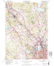 Pawtucket, Rhode Island 1949 (1977) USGS Old Topo Map Reprint 7x7 MA Quad 353336