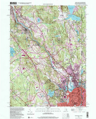 Pawtucket, Rhode Island 1998 (2000) USGS Old Topo Map Reprint 7x7 MA Quad 353337