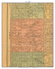 Ash, South Dakota 1900 Old Town Map Custom Print - Clark Co.