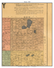 Blaine, South Dakota 1900 Old Town Map Custom Print - Clark Co.