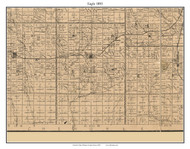 Eagle, Kansas 1893 Old Town Map Custom Print - Harper Co.