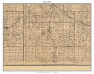 Spring, Kansas 1893 Old Town Map Custom Print - Harper Co.
