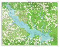 Lake O The Pines 1962 - Custom USGS Old Topo Map - Texas