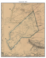 Greenwich, New Jersey 1852 Old Town Map Custom Print - Warren Co.