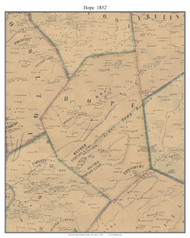 Hope, New Jersey 1852 Old Town Map Custom Print - Warren Co.