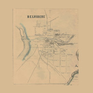 Belvidere, New Jersey 1852 Old Town Map Custom Print - Warren Co.