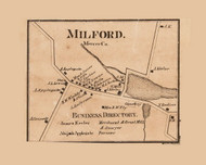 Milford - East Windsor, New Jersey 1860 Old Town Map Custom Print - Mercer Co.