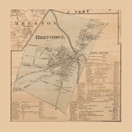 Hightstown - East Windsor, New Jersey 1860 Old Town Map Custom Print - Mercer Co.