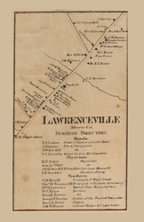 Lawrenceville, New Jersey 1860 Old Town Map Custom Print - Mercer Co.