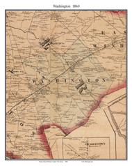 Washington, New Jersey 1860 Old Town Map Custom Print - Mercer Co.