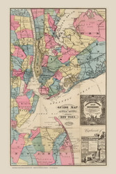 New York City Area 1881 - Watson - Old Map Reprint