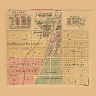 Cambellton Stanley Zarah, Kansas 1886 Old Town Map Custom Print - Johnson Co.