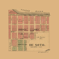 DeSoto village, Kansas 1886 Old Town Map Custom Print - Johnson Co.
