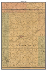 Gardner, Kansas 1886 Old Town Map Custom Print - Johnson Co.