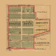 Gardner Village, Kansas 1886 Old Town Map Custom Print - Johnson Co.