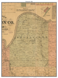 Monticello, Kansas 1886 Old Town Map Custom Print - Johnson Co.