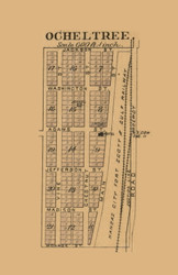 Ocheltree Village, Kansas 1886 Old Town Map Custom Print - Johnson Co.