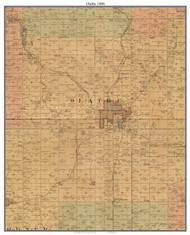 Olathe, Kansas 1886 Old Town Map Custom Print - Johnson Co.
