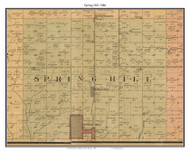 Spring Hill, Kansas 1886 Old Town Map Custom Print - Johnson Co.