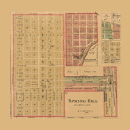 Spring Hill Village, Kansas 1886 Old Town Map Custom Print - Johnson Co.