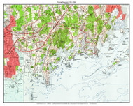 Darien Seacoast - Long Neck - 7x7 Coast 3 1951-1960 - Custom USGS Old Topo Map - Connecticut