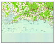 Madison Seacoast - East River Beach - 7x7 Coast 14 1951-1954 - Custom USGS Old Topo Map - Connecticut