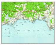 Westbrook Harbor - Grove Beach - Quotonset Beach - Knollwood - 7x7 Coast 16 1958 - Custom USGS Old Topo Map - Connecticut