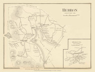 Hebron Town, New Hampshire 1892 Old Town Map Reprint - Hurd State Atlas Grafton