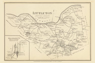Littleton Town, Willowdale P.O., New Hampshire 1892 Old Town Map Reprint - Hurd State Atlas Grafton