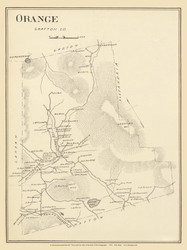 Orange Town, New Hampshire 1892 Old Town Map Reprint - Hurd State Atlas Grafton