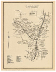 Peterborough Village, New Hampshire 1892 Old Town Map Reprint - Hurd State Atlas Hillsboro