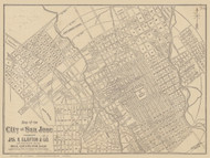 San Jose 1899 Clayton - Old Map Reprint - California Cities