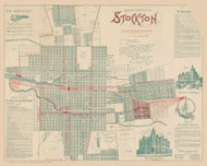 Stockton 1896 Young - Old Map Reprint - California Cities