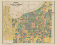 Kansas City 1888 Wright - Old Map Reprint - Missouri Cities