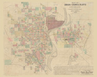Omaha 1892 Wolfe - Old Map Reprint - Nebraska Cities