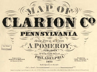 Title of Source Map - Clarion Co., Pennsylvania 1865 - NOT FOR SALE - Clarion Co. (BW)