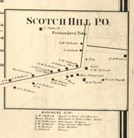 Scotch Hill PO - Farmington Township, Pennsylvania 1865 Old Town Map Custom Print - Clarion Co. (BW)