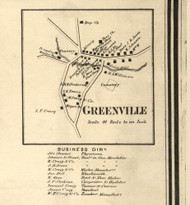 Greenville - Clarion Co., Pennsylvania 1865 Old Town Map Custom Print - Clarion Co. (BW)
