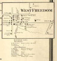 West Freedom - Clarion Co., Pennsylvania 1865 Old Town Map Custom Print - Clarion Co. (BW)