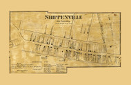 Shippenville - Elk Township, Pennsylvania 1865 Old Town Map Custom Print - Clarion Co. (Color)