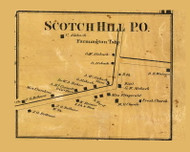 Scotch Hill Village - Farmington Township, Pennsylvania 1865 Old Town Map Custom Print - Clarion Co. (Color)