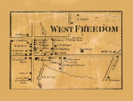 West Freedom Village - Perry Township, Pennsylvania 1865 Old Town Map Custom Print - Clarion Co. (Color)