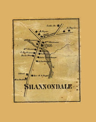Shannondale Village - Red Bank Township, Pennsylvania 1865 Old Town Map Custom Print - Clarion Co. (Color)