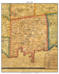 Porter Township, Pennsylvania 1865 Old Town Map Custom Print - Clarion Co. (Color)