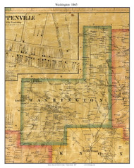 Washington Township, Pennsylvania 1865 Old Town Map Custom Print - Clarion Co. (Color)