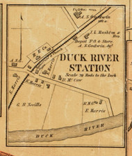 Duck River Village, District No. 10, Tennessee 1878 Old Town Map Custom Print Maury Co.