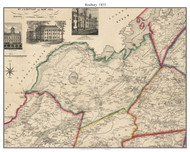 Roxbury - , New Jersey 1853 Old Town Map Custom Print - Morris Co.