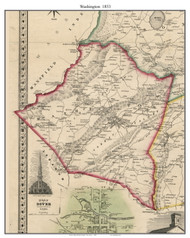 Washington - , New Jersey 1853 Old Town Map Custom Print - Morris Co.